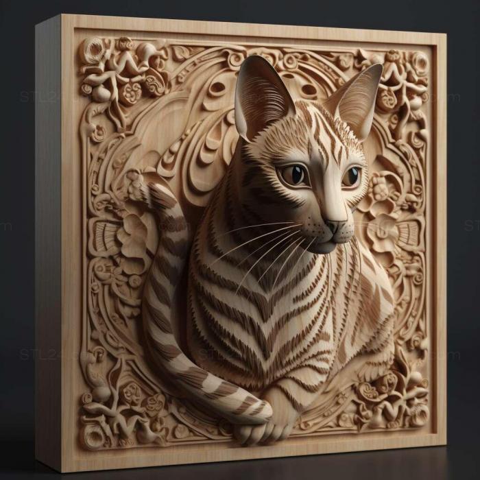 Nature and animals (st Ocicat cat 4, NATURE_1792) 3D models for cnc